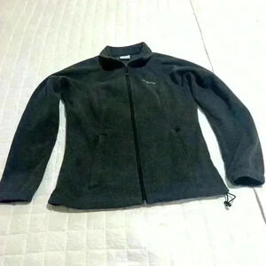 Columbia Fleece Jacket‎ Women's Size Small Gray Lined Zip Up Pockets